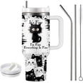 thumbnail image 3 of Exceptionally Adorable Cat Design Travel Tumbler with Handle- Stainless Steel Vacuum Insulated for Hot and Cold Beverages, 3 of 6