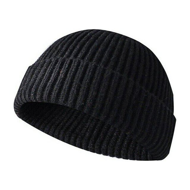 Gorro de punto con puño de color, gorro de punto cálido unisex, gorro de punto informal de moda de invierno