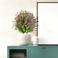 thumbnail image 4 of Arreglo floral artificial de camelia y plantas verdes: simulación primaveral realista para la decoración del hogar, centro de mesa floral artificial que no necesita riego para la sala de estar, la, 4 of 6