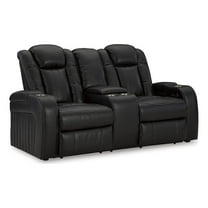Ashley Furniture Caveman Den Black Power Reclining Loveseat with Console