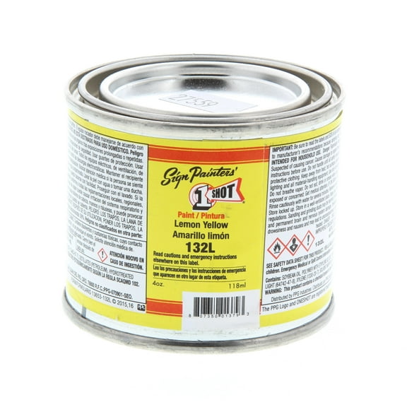 1 Shot Lettering Enamel, 4 oz., Lemon Yellow