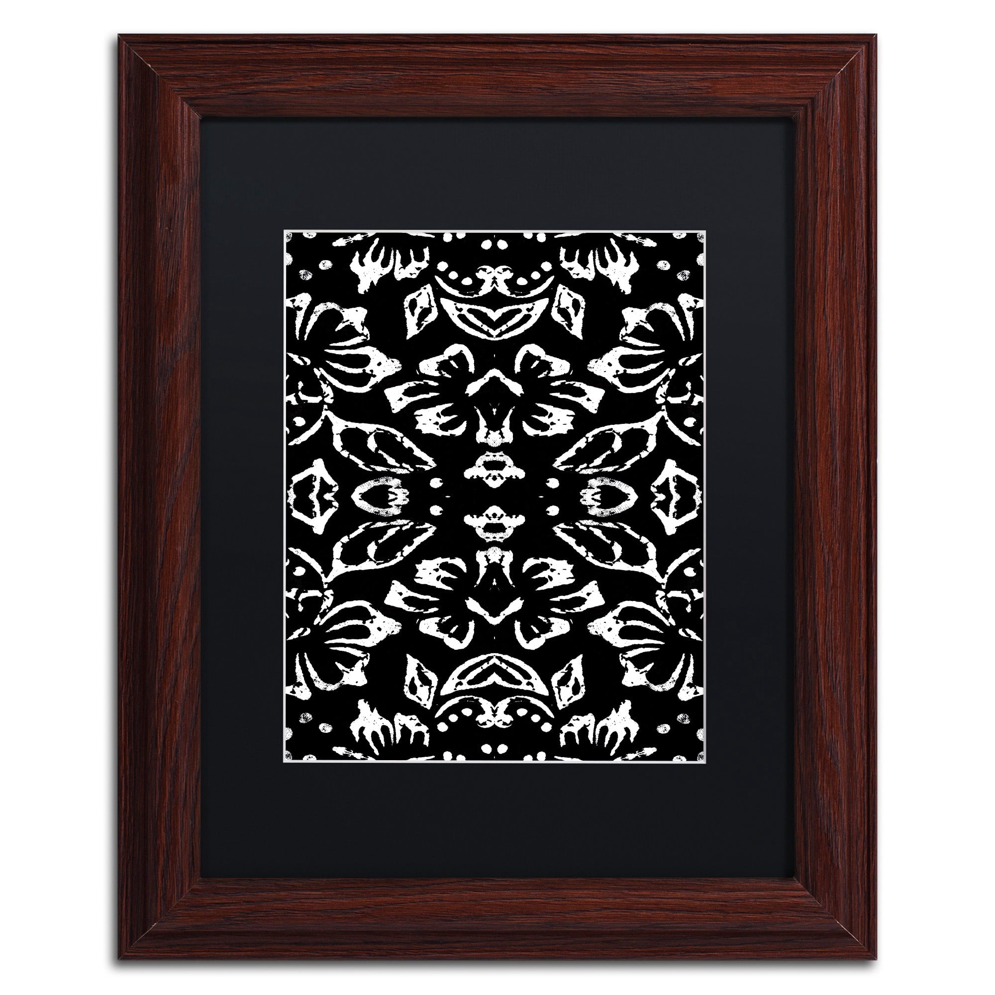 Trademark Fine Art "Black & White Pattern" Canvas Art by Color Bakery, Black Matte, Wood Frame