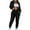 Black womens sets, variant on Wenini Sweatsuits for Women Set 2 Piece Up to 65% Off Women Two-piece Color-blocking V-Neck Long-sleeved Fashion Casual Suit Fashion Casual Comfy Casual Two-Piece Suit