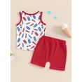thumbnail image 6 of Aojekbee Baby Boy 4th of July Outfits Sleeveless Ice Cream Print Tank Tops + Shorts Set Toddler Summer Clothes, 6 of 10