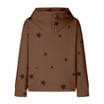 thumbnail image 6 of Mercatoo Girls Star Print Waffl1 Hoodi1,Kids Casual Stylish Long Sleeve Hooded Sweatshirt Fall Winter Daily Wear Outfit Tops, 6 of 7