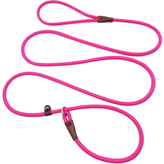 Correa antideslizante MayPaw para perros, no tira, 7 pies, rojo rosa