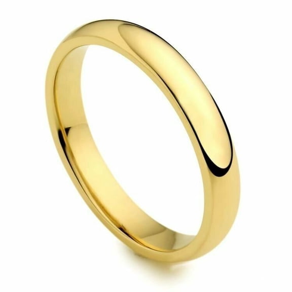 Men's Women's Solid 14K Yellow Gold Plain Wedding Ring Band jewelry 3MM Size 12