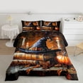 thumbnail image 3 of Manfei Witch Hat Child Full Size Comforter Sets, Happy Halloween Bedding Comforter Set, Vintage Western Festival Reversible Bedding Sets, Ultra Soft Home Decor, 3-Piece, 3 of 9