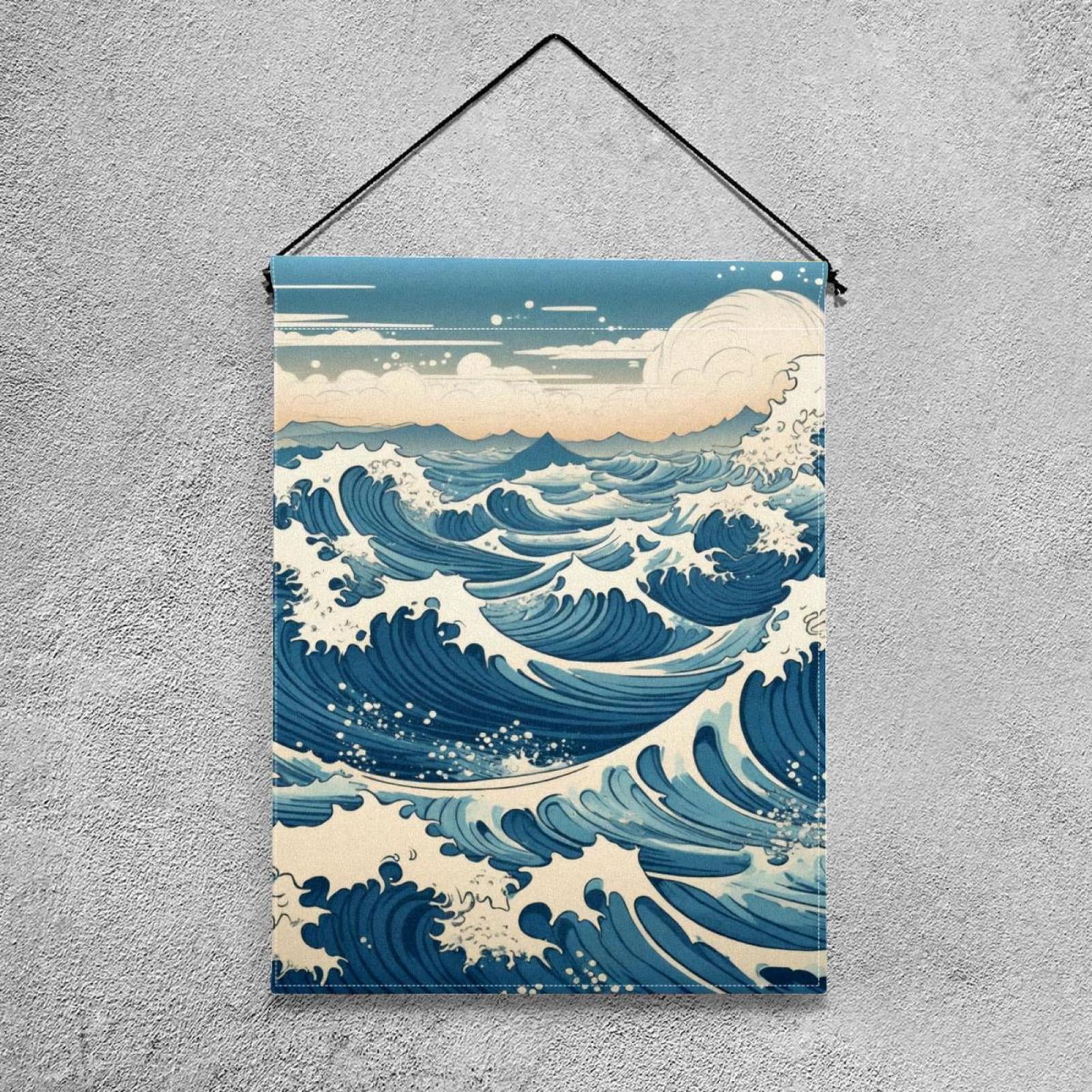 Ocean Wave Double Sided Garden Flag Decorative Weather Resistant Yard Flag, Large DIY Vertical Flag for Farmhouse Patio Lawn, 28x40 Inch