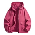 thumbnail image 5 of Stamzod Mens Rain Jackets Waterproof with Hood Outdoor Hiking Windbreaker Jacket Lightweight Rain Coats for Men Hot Pink-3 XXL, 5 of 6