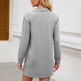 thumbnail image 4 of Women's A-Line Loose Polo Collar Long Sleeve Grey Midi Dress - Solid Casual Athletic Pullover Sweatshirt, Spring & Autumn, S-XXL, 4 of 5