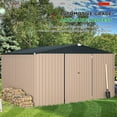 thumbnail image 3 of YODOLLA 10 x 12 ft. Outdoor Metal Storage Shed with Sliding Roof & Lockable Door, 3 of 7