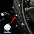 thumbnail image 3 of 1 Pack 15 Inches Elastic Stretch Leather Car Steering Wheel Cover, Bling Diamond Vehicle Decor Accessories for Most Vehicles, Gray, 3 of 12