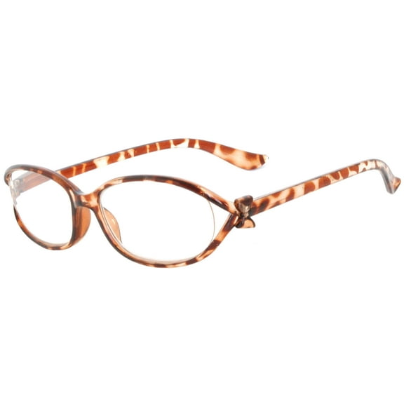 OWL® Reading Glasses - 8129 Ladies Pattern with Bow / Brown / Spring Hinge