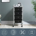 thumbnail image 3 of Alden Design 4 Drawers Metal Frame Storage Cart Rolling Bin Trolley, Black, 3 of 11