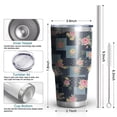 thumbnail image 3 of 30oz Pioneer Flower Floral Print Pattern Tumbler, Double Wall Vacuum Insulated Cup, BPA-Free Leak Proof Lid & Reusable Straws, Hot 12h, Cold 34h, 3 of 6