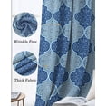 thumbnail image 6 of Blue Geometric Blackout Curtains for Bedroom, Thermal Insulated Drapes, Retro Morocco Abstract Art Black Out Curtains 63 Inch Long Room Darkening Kitchen Curtains 42"x63" 2 Panels, 6 of 8