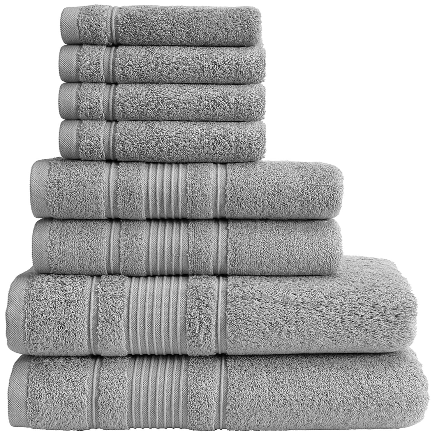 Qute Home Spa & Hotel Towels 8 Piece Towel Set, 2 Bath Towels, 2 Hand ...