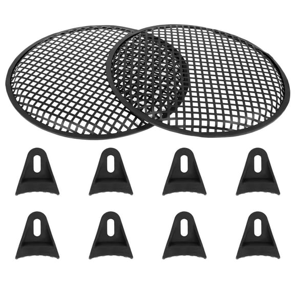 2 Pcs 12 Inch Black Car Audio Speaker Cover Metal Mesh Subwoofer Grill Horn Guard with 8 Clips