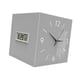 thumbnail image 4 of Reloj de pared de doble cara con pantalla digital (fecha, día de la semana, temperatura). Fabricado en metal resistente. Gris, 4 of 9