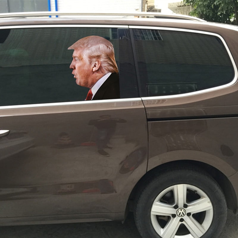 Trump car sticker adhesive back H@#Y*~/U -^ life size passenger side window 