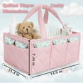 thumbnail image 4 of Baby Diaper Caddy Organizer, Nursery Storage Basket for Newborn Essentials, Travel Baby Basket for Diapers Baby Wipes, Organizer Tote Bag Storage Bin, Baby Shower Gifts (Pink), 4 of 7