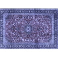 thumbnail image 1 of Ahgly Company Machine Washable Indoor Rectangle Persian Blue Traditional Area Rugs, 5' x 7', 1 of 4