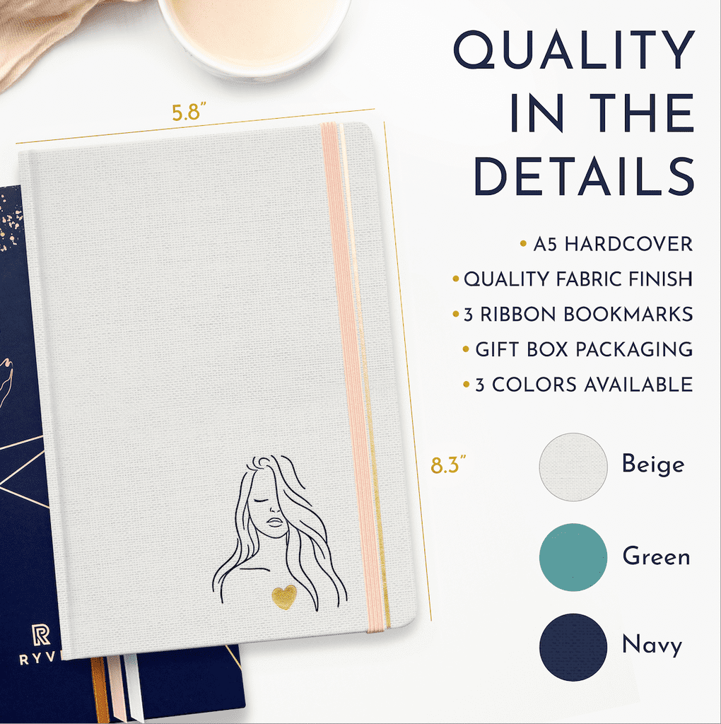 RYVE Daily Gratitude Journal, Women, Blank Diaries & Journals, Multicolor
