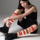 thumbnail image 5 of 1 par de medias de rodilla calcetines de color rayado de color calcetines de tubo largo para mujeres, 5 of 7