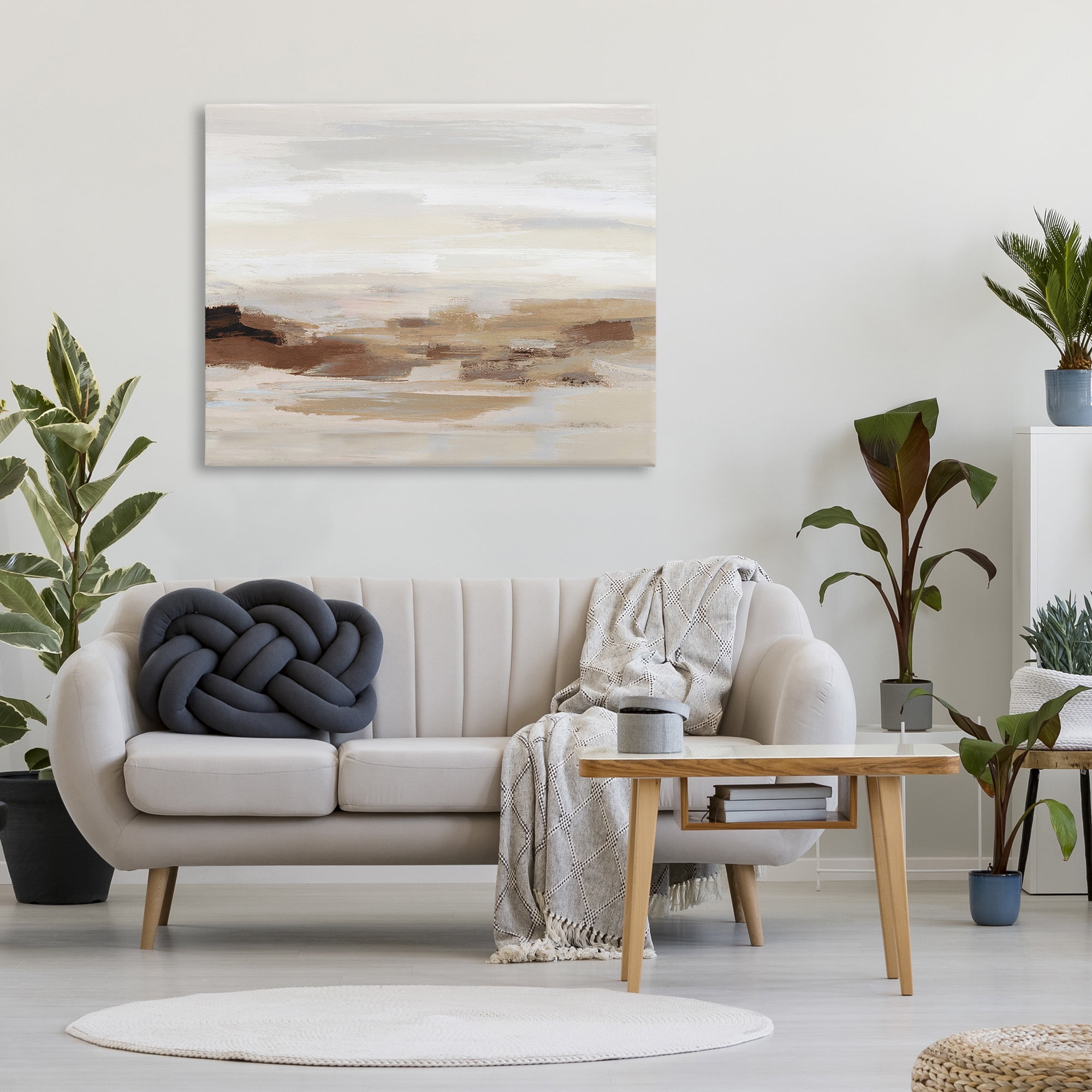 Stupell Industries Subtle Desert Dunes Abstract Painting Gallery Wrapped Canvas Art Print Wall Art, 48 x 36