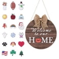 thumbnail image 2 of Billuyoard Cartel de bienvenida, placa de para puerta delantera, adorno de decoración de puerta intercambiable colgante con 18 piezas de repuesto Kits de decoración para fiestas Billuyoard HA007592-00, 2 of 6