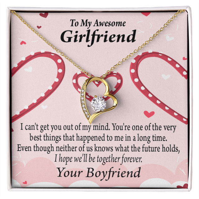 To My Girlfriend Girlfriend We'll Be Together Forever Forever Necklace w Message Card