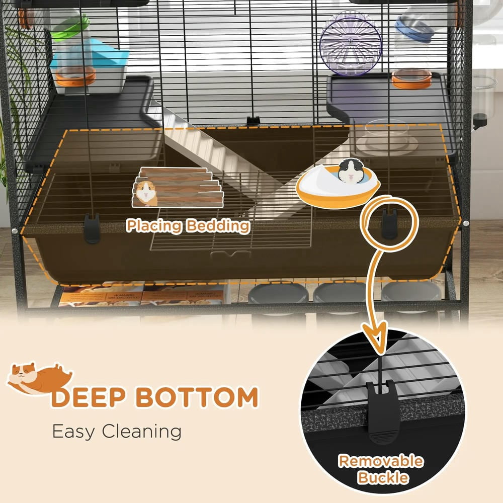 YYAo Hamster Cage, Guinea Pig Cages Mice and Rat Habitat,Small Animal Cage for Syrian Hamster, Gerbil Cage with Tubing System, Running Wheel