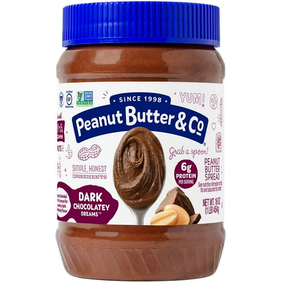 Peanut Butter & Co. Dark Chocolate Dreams Peanut Butter 16 oz (Pack of 6)