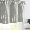 thumbnail image 2 of Linen Textured Valance Curtain Striped Kitchen Valance for Small Windows 18 Inch Light Filtering Vertical Stripe Modern Farmhouse Window Topper for Living Room Bathroom 1 Panel Green on White, 2 of 5