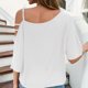 thumbnail image 4 of Camiseta Con Hombros Descubiertos, Blusa De Manga Corta Lavable De Rayón Amigable Con La Piel, Elegante Y Refrescante Para La Vida Diaria Para Mujeres ANGGREK Otros, 4 of 6