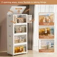 thumbnail image 2 of Storage Bins with Lid L ( QT) Foldable Stackable Storage Containers Clear Plastic Collapsible Storage Bins with Door and Wheels Closet Organizers and Storage Box for Home ( Tie, 2 of 7