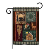 Breeze Decor BD-XM-G-114163-IP-BO-DS02-US Winter Lakeview Cabins Winter - Seasonal Christmas Impressions Decorative Vertical Garden Flag - 13 x 18.5 in.