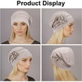 thumbnail image 4 of PHOGARY 4pcs Chemo Headwear Turbans Cap Beanie Hat Head Wraps Hair Coverings for Women Sleep Cap Chemo Cancer Hat with Flower Design (4 Colors), 4 of 7