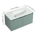 thumbnail image 2 of Rugerasy 36" Modern Bathroom Vanity With Drop-Shaped Resin Sink, Floating Vanity Basin Combo Wall-mounted Storage Cabinet With Wave Door Panels For Bathroom, 2 of 9