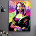 thumbnail image 1 of Cuadro Decorativo Mona Lisa Abstracto Colorido Canvas Listo Para Colgar 50x75cm Jungle Art Impresion Tela Arte, 1 of 7