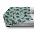 thumbnail image 2 of Tropical Soft Flannel Fleece Throw Blanket, Hawaiian Exotic Jungle Hibiscus Flower, Cozy Plush for Indoor and Outdoor Use, 50" x 60", Seafoam Teal, by Ambesonne, 2 of 5