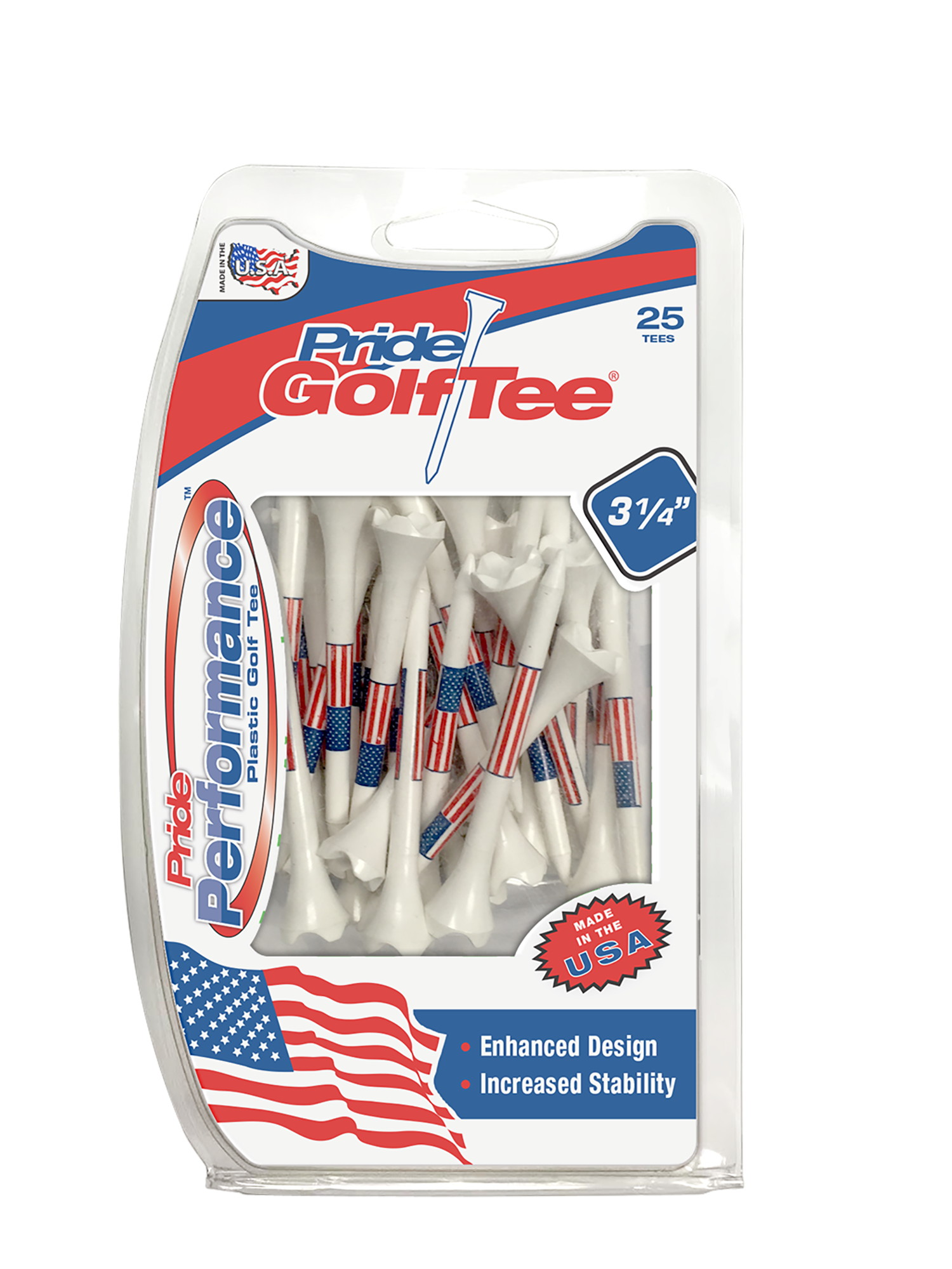 Pride Performance Flag Plastic Golf Tees, 25 Count