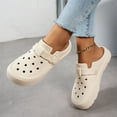 thumbnail image 3 of Rokment Womens Wide Width Clogs Orthopedic Arch Support Garden Shoes Waterproof Non Slip Closed Toe Backless Slippers Comfortable Beach Barefoot Water Sandals White Size 6.5, 3 of 7