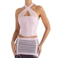 thumbnail image 3 of Womens Summer Criss Cross Halter Neck Corset Tops Mesh Bandage Backless Sleeveless Club Crop Top Streetwear, 3 of 10