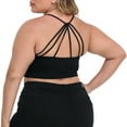 thumbnail image 5 of HDE Women's Plus Size Strappy Crop Top Cut Out Spaghetti Strap Bustier Bralette (Black, 3X), 5 of 5