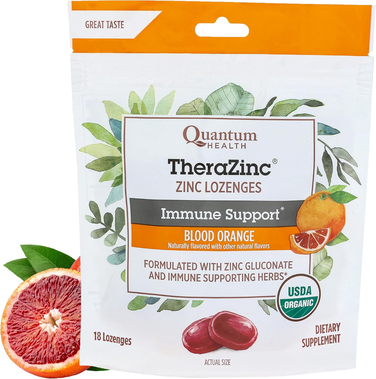 (Pack Of 4) Quantum Lozenges TheraZinc Orange 18 Each