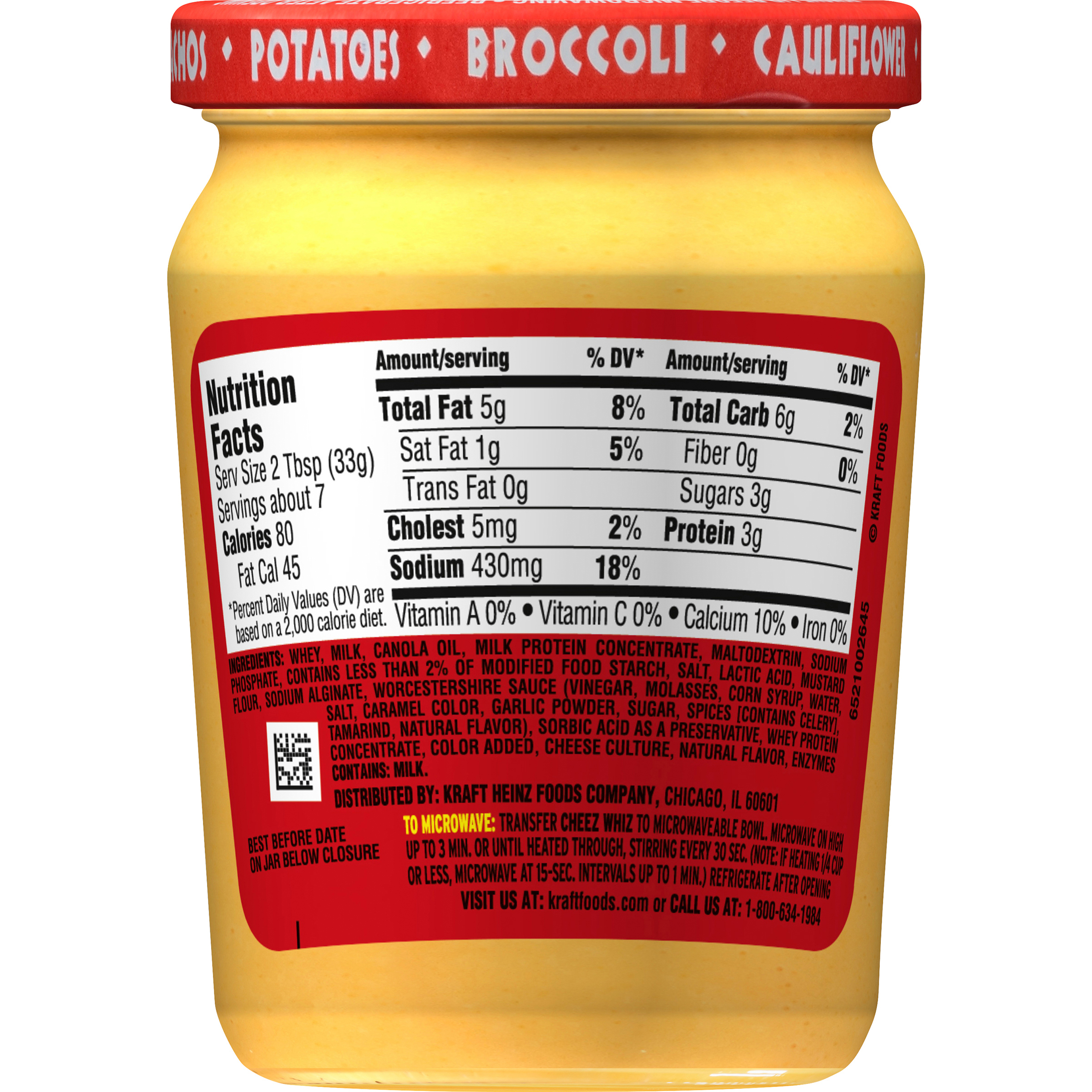 Kraft Cheez Whiz Nutritional Information Runners High Nutrition