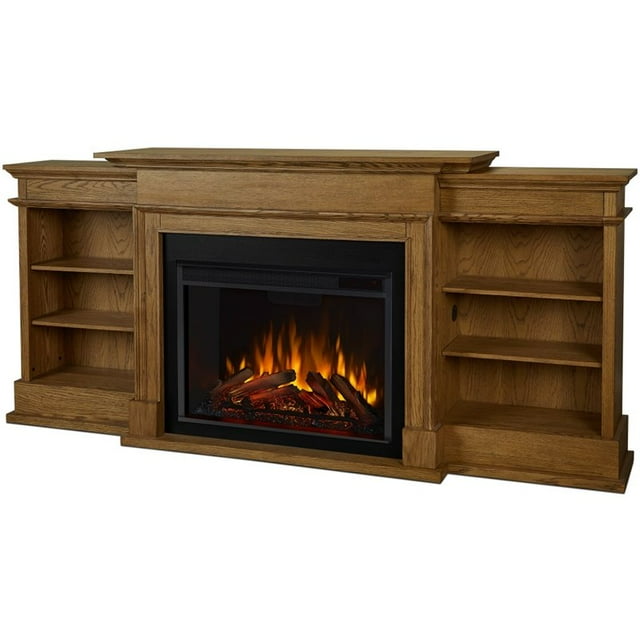 Real Flame Ashton Grand Foyer Électrique Multimédia Meuble Télé en Chêne Anglais