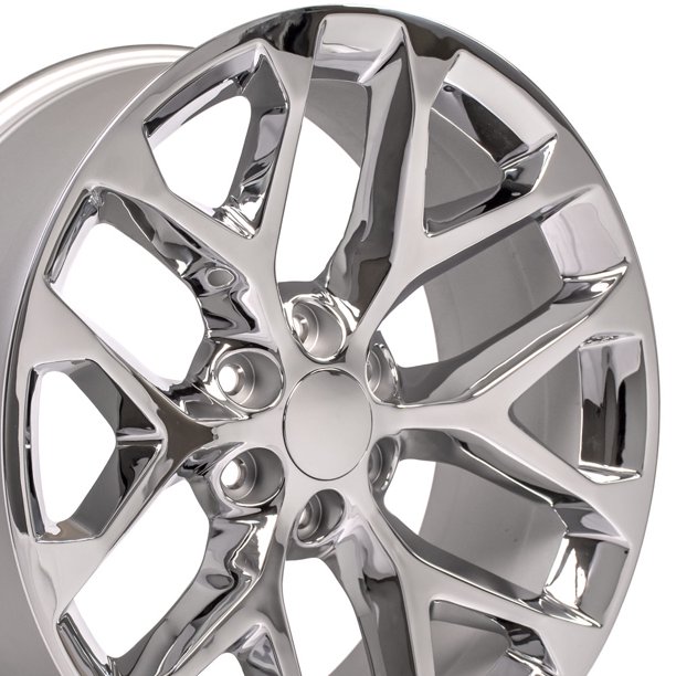 22 Inch Wheels Set Fit Chevy Silverado Tahoe Gmc Sierra Yukon Cadillac Escalade Snowflake Style Cv98 Chrome 22x9 Rims Hollander 5668 Set Walmart Com